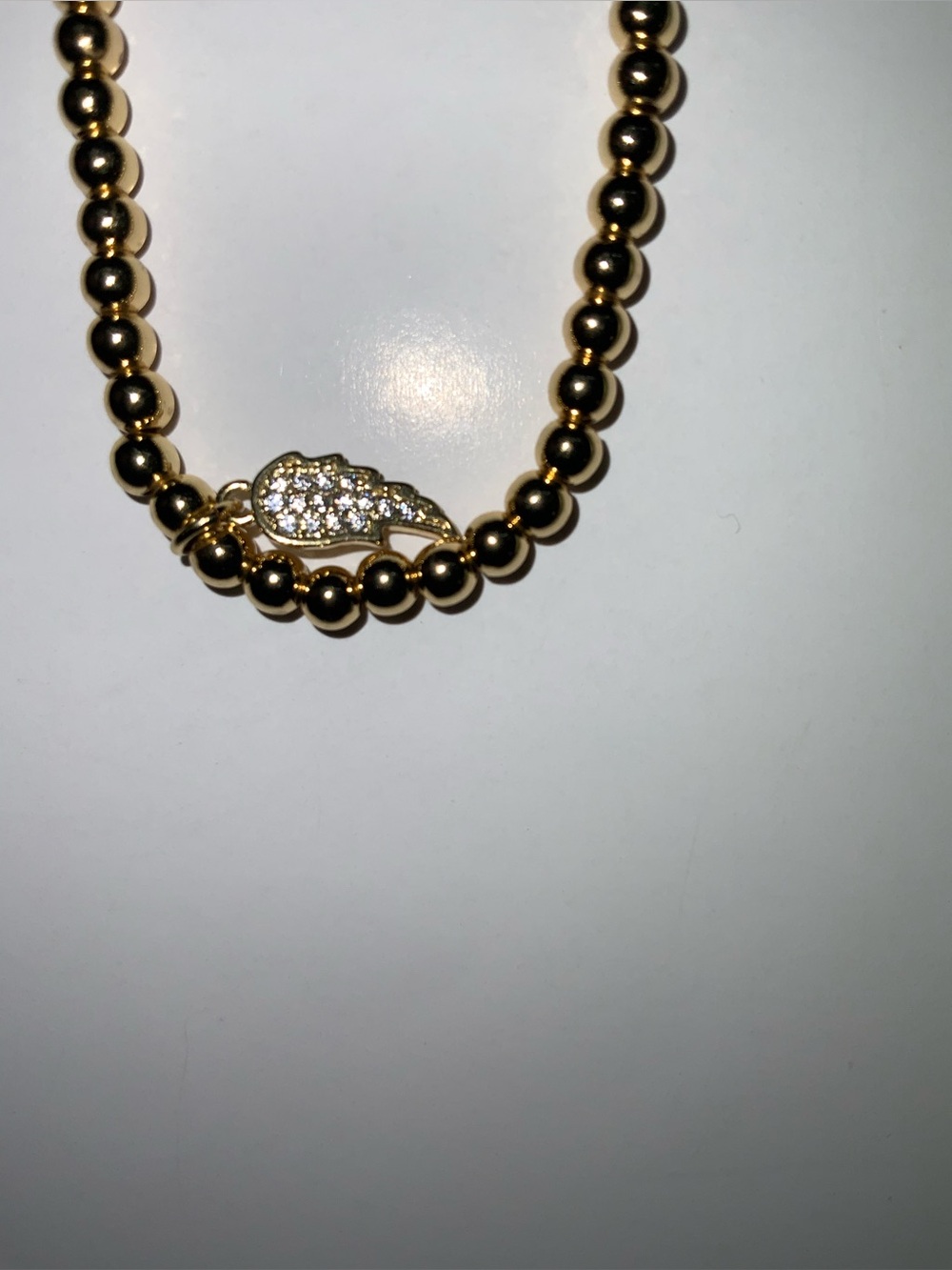 Striking Gold Colored Turkish Bracelet with Feather
